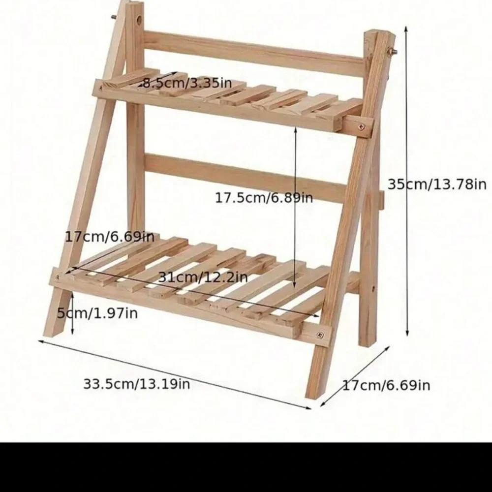 Wooden Two-Tier Shelf